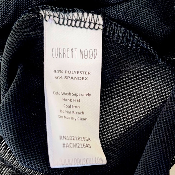 Current Mood Black sheer long sleeve top extra long bell sleeves Gothic Emo US M - Picture 15 of 15